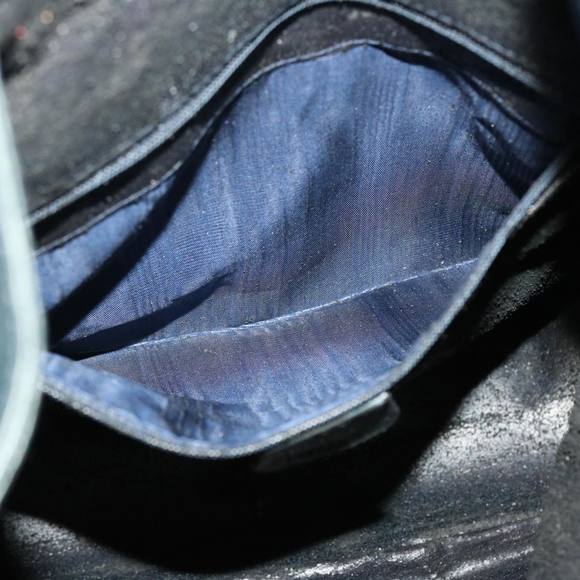 GUCCI Bamboo Hand Bag Leather 2way Navy 001.7265.1577 Auth yk6678B - Picture 10 of 16